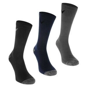 Callaway Mens Cushioned Crew Socks (Pack of 3) / Black/Gray/Navy